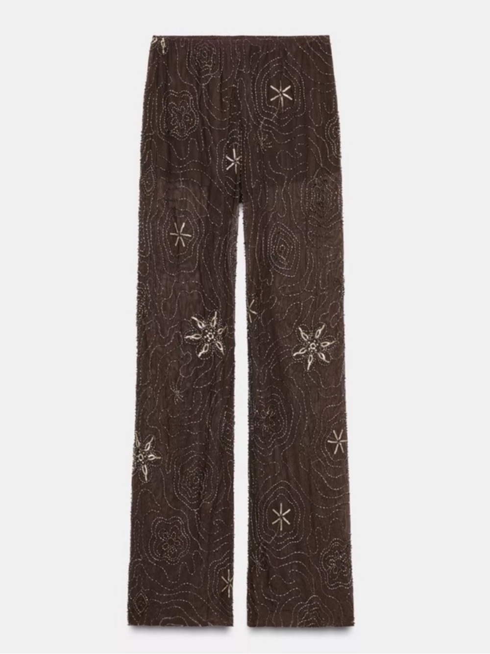 Zara Sequin-Embellished Top & Pants set in brown - Picture 6 of 16